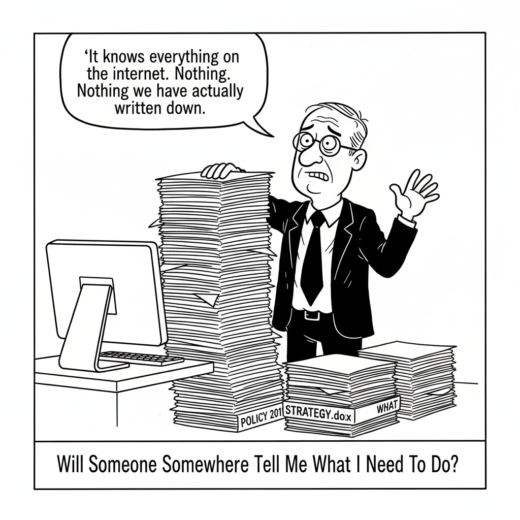 Office Man cartoon: RAG
