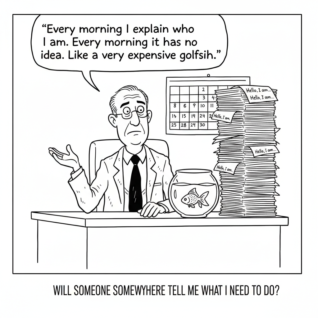 Office Man cartoon: AI Memory